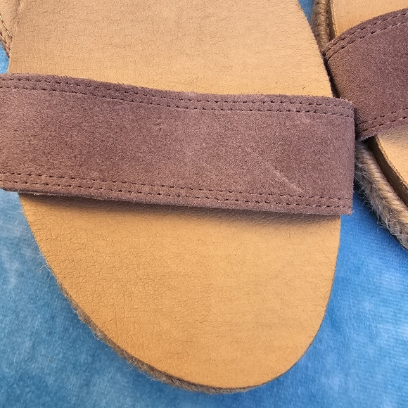 NWOT Lucky Brand Gadine Espadrillles Straps Sandals genuine leather brown Sz 8.5 - Picture 8 of 13